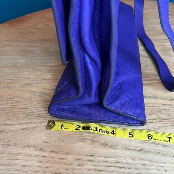 Givenchy Obsedia Medium Flap Pebbled Calfskin Satchel Purse Bag Concord Purple - Picture 14 of 15